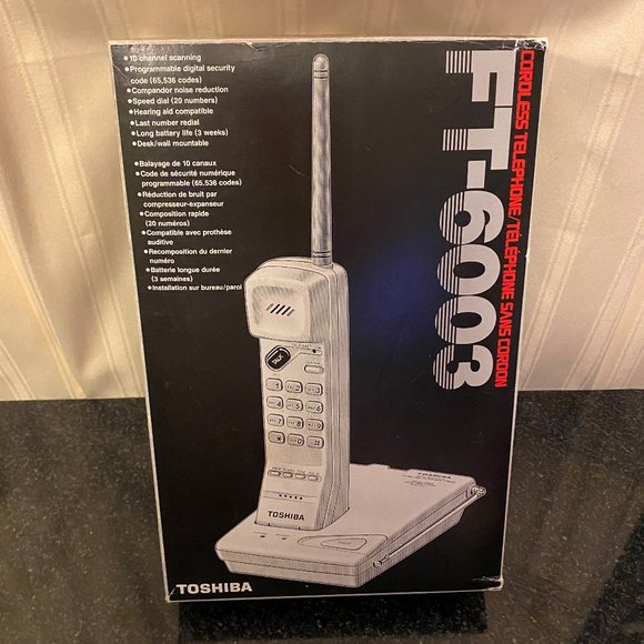 NEW! Vintage 1991 Toshiba FT-6003 Cordless Phone New in Box - Picture 1 of 12